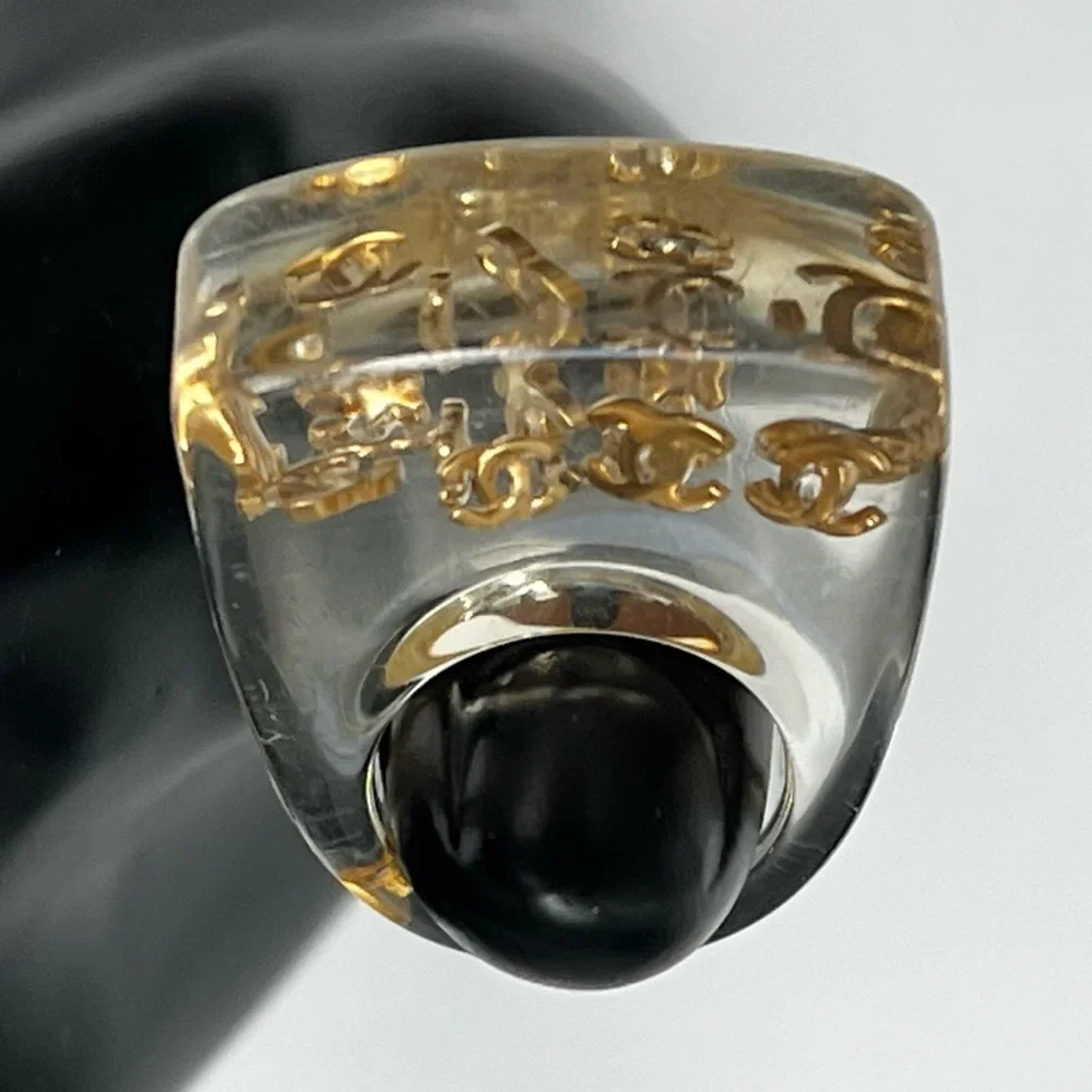 Chanel Lucite Signate Ring
